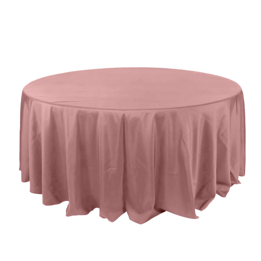 Polyester 132" Round Tablecloth Dusty Rose - Seamless Chic Table Cover Tablecloths PROstorez Default Title