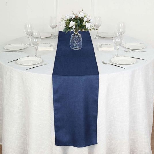 Polyester 14"x108" Table Runner Dark Blue Faux Denim - Modern Dining Table Runner Runners PROstorez Default Title