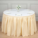Polyester 17ft Table Skirt Beige - Classic Pleated Design Table Skirts PROstorez Default Title