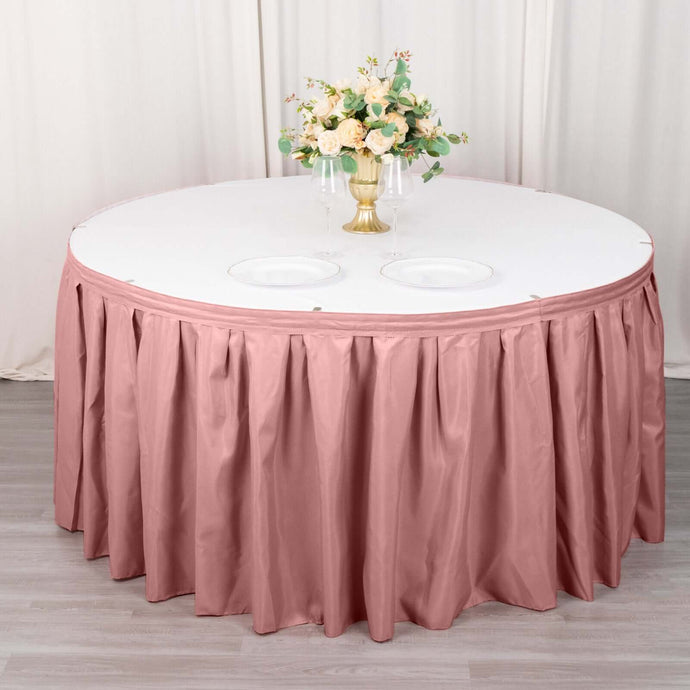 Polyester 21ft Table Skirt Dusty Rose - Classic Pleated Design Table Skirts PROstorez Default Title