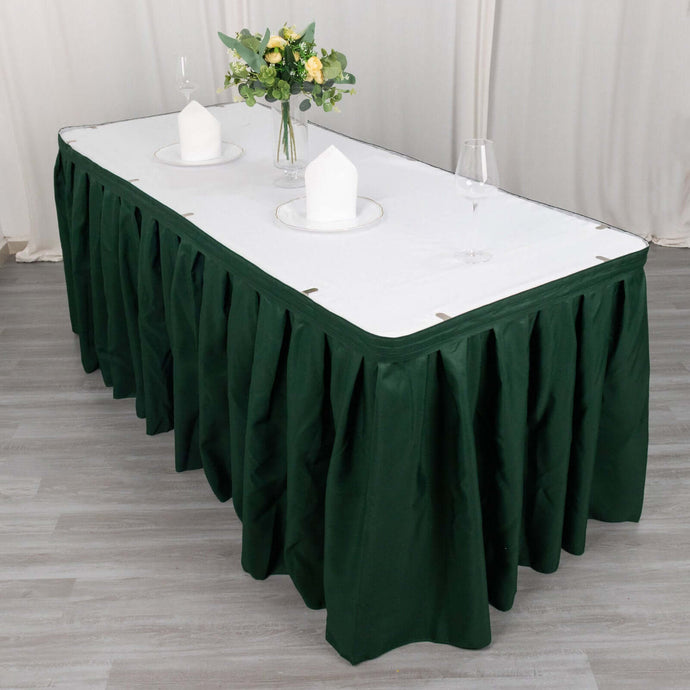 Polyester 21ft Table Skirt Hunter Emerald Green - Classic Pleated Design Table Skirts PROstorez Default Title