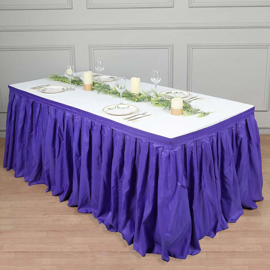 Polyester 21ft Table Skirt Purple - Classic Pleated Design Table Skirts PROstorez Default Title