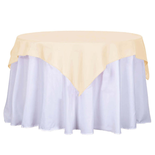 Polyester 54"x54" Table Overlay Square Tablecloth Beige - Wrinkle-Resistant & Durable Table Cover Overlays PROstorez Default Title