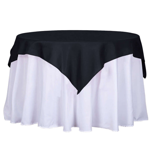 Polyester 54"x54" Table Overlay Square Tablecloth Black - Wrinkle-Resistant & Durable Table Cover for Events Overlays PROstorez Default Title