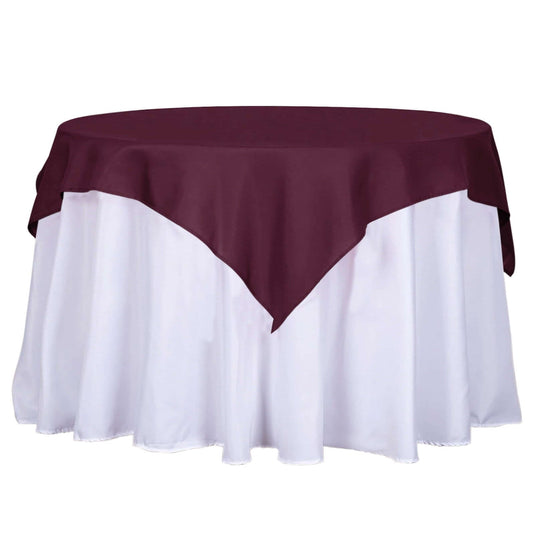 Polyester 54"x54" Table Overlay Square Tablecloth Burgundy - Wrinkle-Resistant & Durable Table Cover Overlays PROstorez Default Title