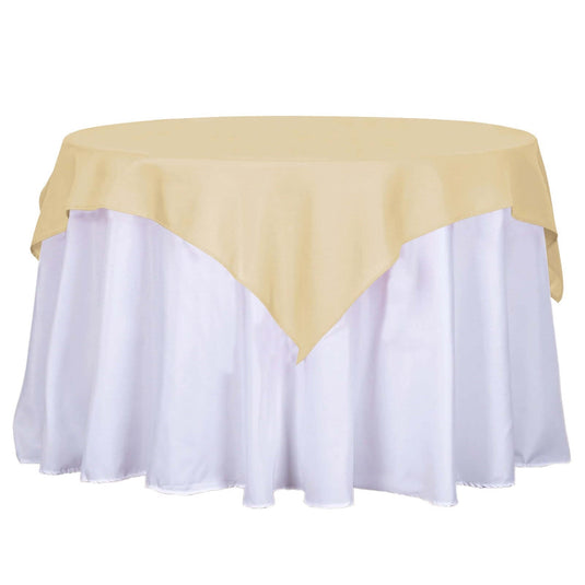 Polyester 54"x54" Table Overlay Square Tablecloth Champagne - Wrinkle-Resistant & Durable Table Cover Overlays PROstorez Default Title