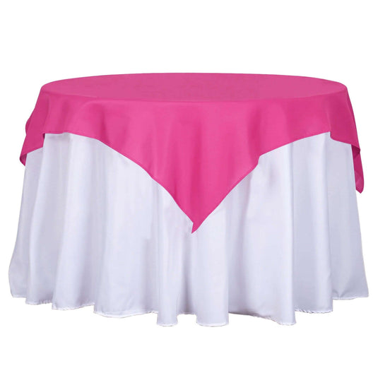 Polyester 54"x54" Table Overlay Square Tablecloth Fuchsia - Wrinkle-Resistant & Durable Table Cover Overlays PROstorez Default Title