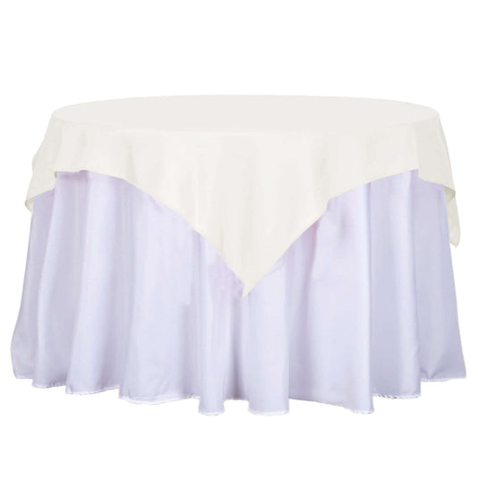 Polyester 54"x54" Table Overlay Square Tablecloth Ivory - Wrinkle-Resistant & Durable Table Cover Overlays PROstorez Default Title