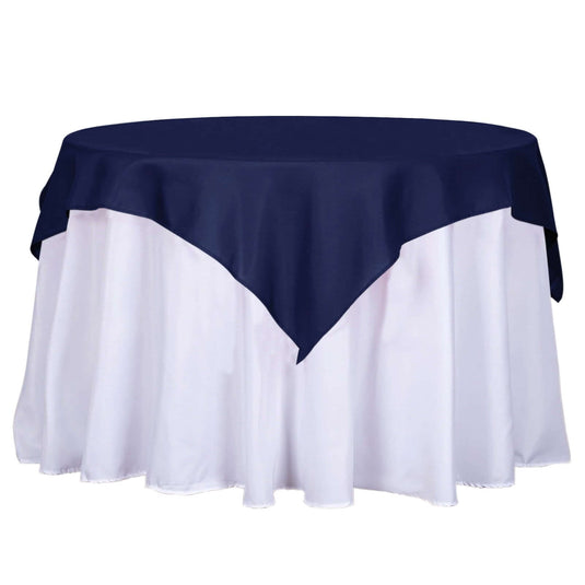 Polyester 54"x54" Table Overlay Square Tablecloth Navy Blue - Wrinkle-Resistant & Durable Table Cover Overlays PROstorez Default Title