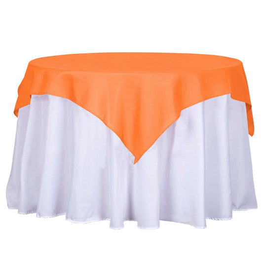 Polyester 54"x54" Table Overlay Square Tablecloth Orange - Wrinkle-Resistant & Durable Table Cover Overlays PROstorez Default Title