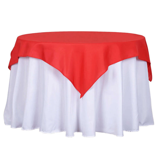 Polyester 54"x54" Table Overlay Square Tablecloth Red - Wrinkle-Resistant & Durable Table Cover Overlays PROstorez Default Title