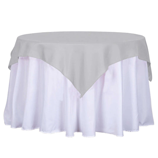 Polyester 54"x54" Table Overlay Square Tablecloth Silver - Wrinkle-Resistant & Durable Table Cover Overlays PROstorez Default Title