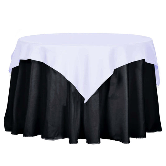 Polyester 54"x54" Table Overlay Square Tablecloth White - Wrinkle-Resistant & Durable Table Cover for Events Overlays PROstorez Default Title