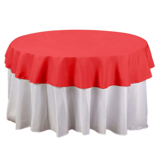 Polyester 70" Round Tablecloth Red - Durable & Wrinkle-Resistant Table Cover Tablecloths HIER_2111 Default Title