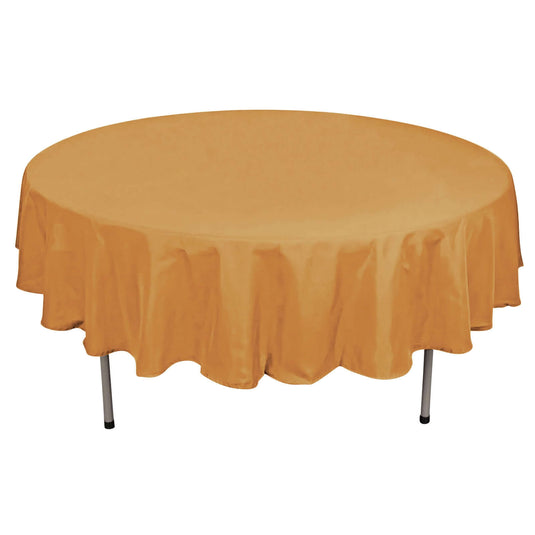 Polyester 90" Round Tablecloth Gold - Stain and Wrinkle-Resistant Table Cover for Party & Gatherings Tablecloths PROstorez Default Title