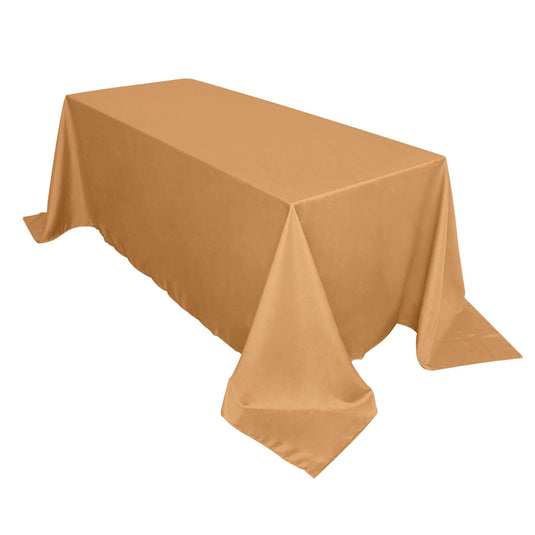 Polyester 90"x132" Rectangle Tablecloth Gold - Seamless Wrinkle-Resistant Design for Luxe Celebrations Tablecloths HIER_2113 Default Title