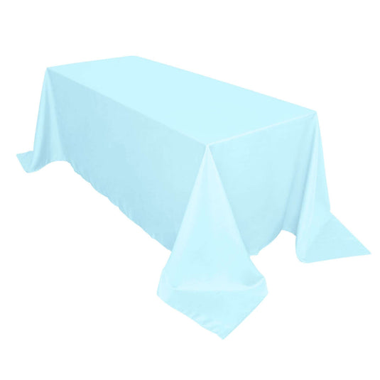 Polyester 90"x132" Rectangle Tablecloth Light Blue - Seamless Wrinkle-Resistant Table Cover Tablecloths HIER_2113 Default Title