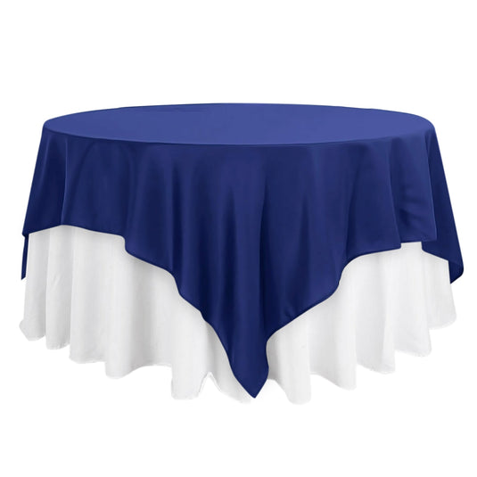 Polyester 90"x90" Table Overlay Square Tablecloth Navy Blue - Wrinkle-Resistant & Durable Table Cover Overlays PROstorez Default Title