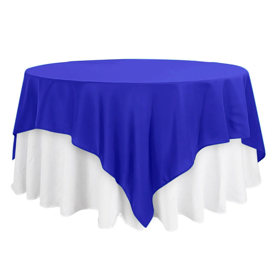 Polyester 90"x90" Table Overlay Square Tablecloth Royal Blue - Wrinkle-Resistant & Durable Table Cover Overlays PROstorez Default Title