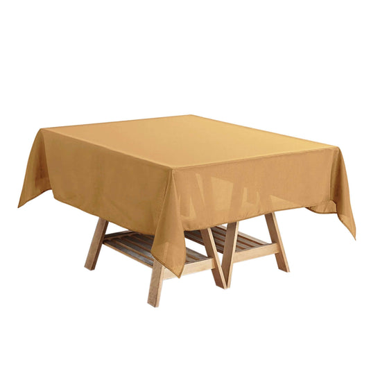 Polyester Square 54"x54" Tablecloth Gold - Wrinkle-Resistant & Durable Table Cover for Events Tablecloths HIER_2115 Default Title