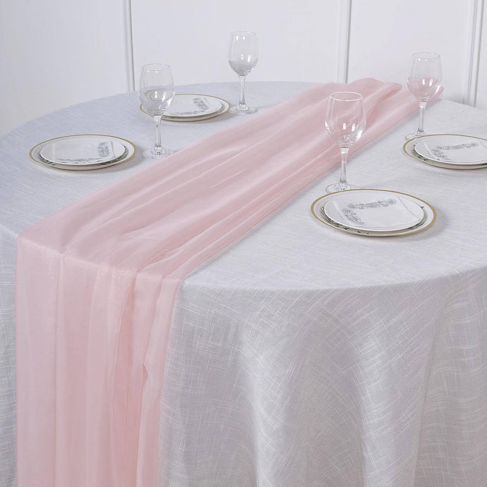 Premium Chiffon 6ft Table Runner Blush - Flowy & Lightweight Table Decor Runners PROstorez Default Title