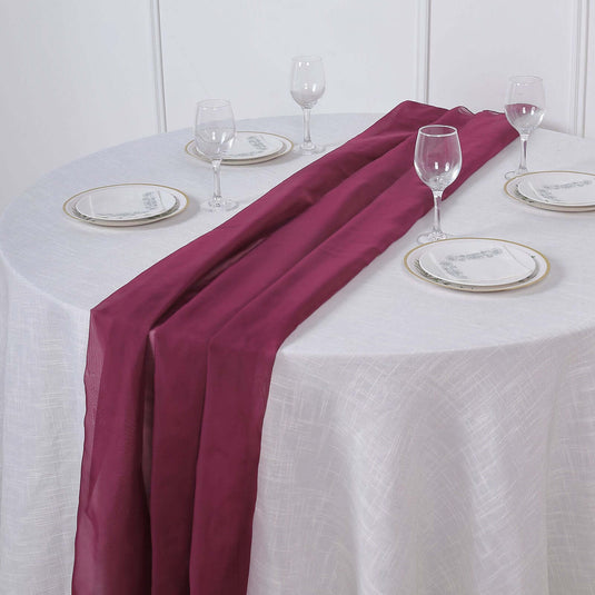 Premium Chiffon 6ft Table Runner Burgundy - Flowy & Lightweight Table Decor Runners PROstorez Default Title