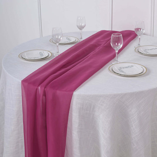 Premium Chiffon 6ft Table Runner Fuchsia - Flowy & Lightweight Table Decor Runners PROstorez Default Title