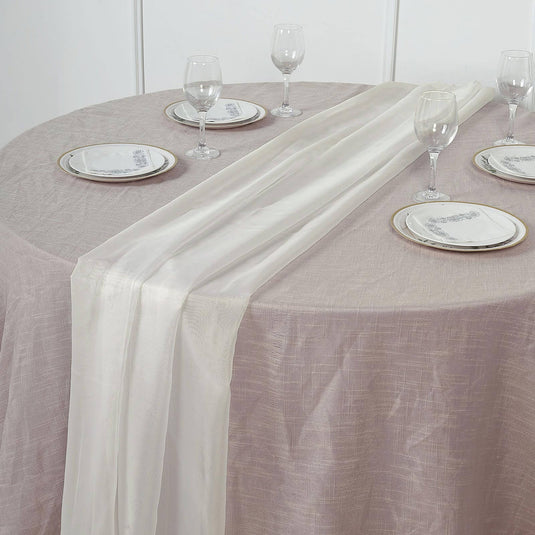 Premium Chiffon 6ft Table Runner Ivory - Flowy & Lightweight Table Decor Runners PROstorez Default Title