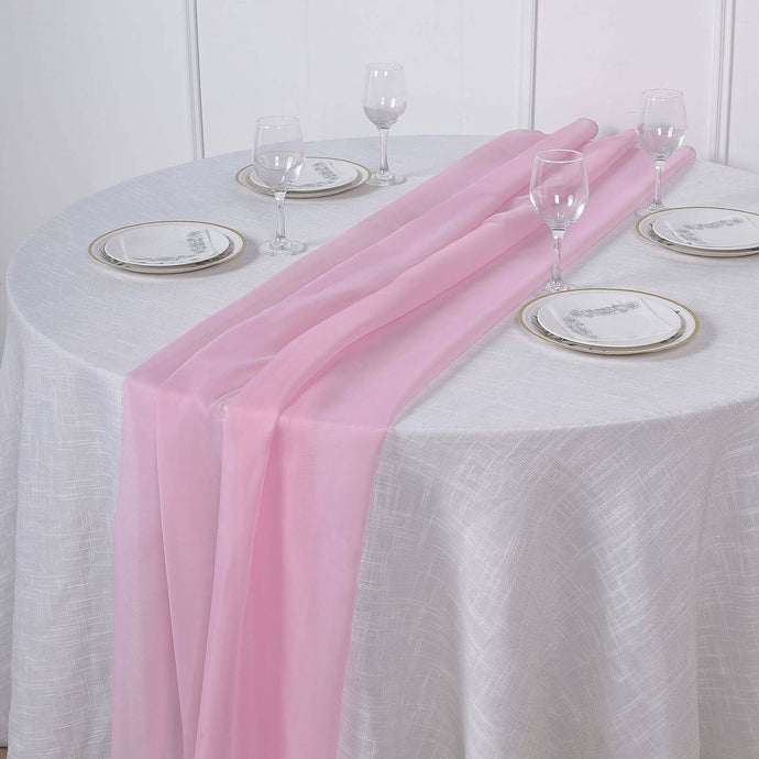 Premium Chiffon 6ft Table Runner Pink - Flowy & Lightweight Table Decor Runners PROstorez Default Title