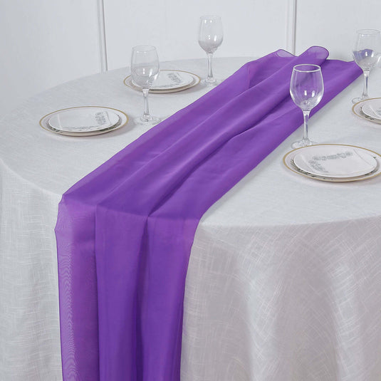 Premium Chiffon 6ft Table Runner Purple - Flowy & Lightweight Table Decor Runners PROstorez Default Title