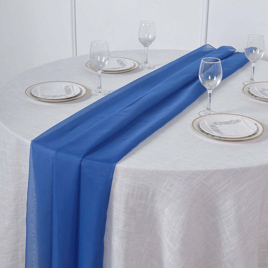 Premium Chiffon 6ft Table Runner Royal Blue - Flowy & Lightweight Table Decor Runners PROstorez Default Title