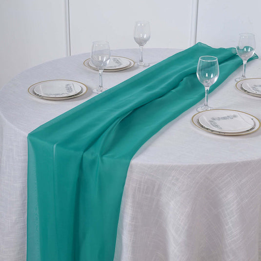 Premium Chiffon 6ft Table Runner Turquoise - Flowy & Lightweight Table Decor Runners PROstorez Default Title