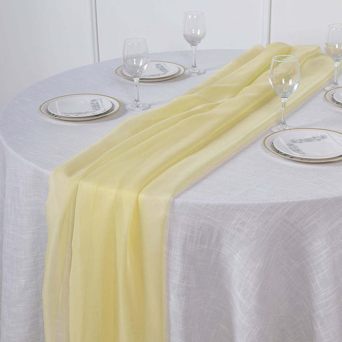 Premium Chiffon 6ft Table Runner Yellow - Flowy & Lightweight Table Decor Runners PROstorez Default Title