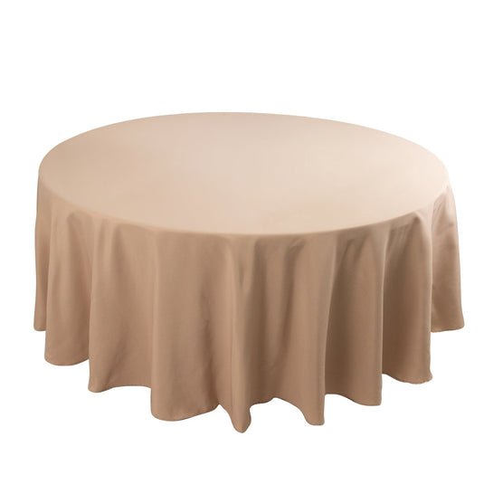 Premium Polyester 108" Round Tablecloth Nude - Wrinkle-Resistant 220GSM Table Cover Tablecloths HIER_2181