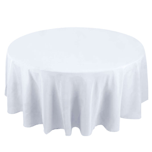 Premium Polyester 108" Round Tablecloth White - Wrinkle-Resistant 220GSM Table Cover for Weddings & Events Tablecloths PROstorez Default Title