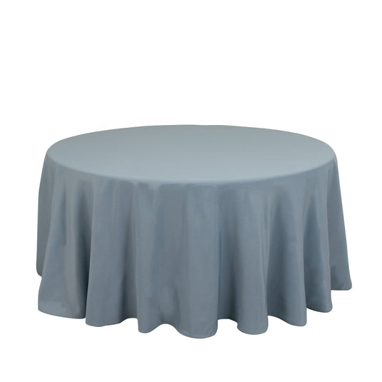 Premium Polyester 120" Round Tablecloth Dusty Blue - Seamless 220GSM Wrinkle-Resistant Table Cover Tablecloths HIER_2181