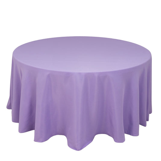 Premium Polyester 120" Round Tablecloth Lavender Lilac - Seamless 220GSM Wrinkle-Resistant Table Cover Tablecloths HIER_2181