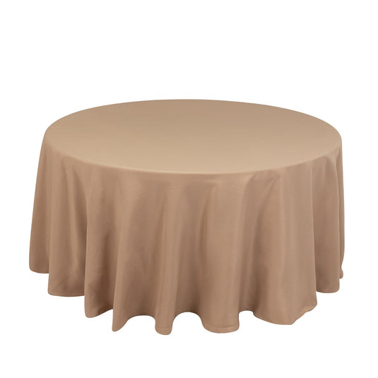 Premium Polyester 120" Round Tablecloth Nude - Seamless 220GSM Wrinkle-Resistant Table Cover Tablecloths HIER_2181