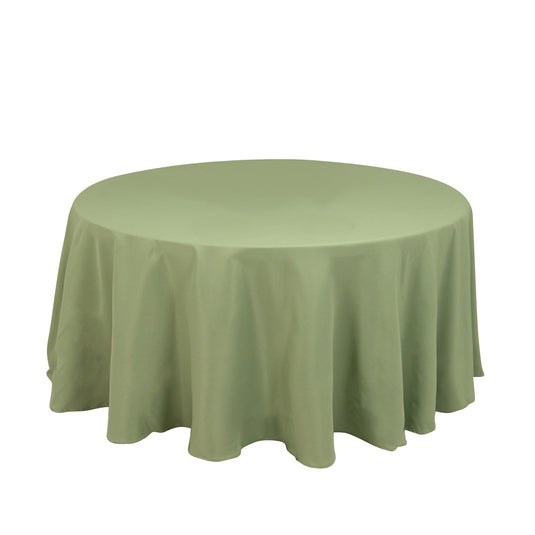 Premium Polyester 120" Round Tablecloth Sage Green - Seamless 220GSM Wrinkle-Resistant Table Cover Tablecloths HIER_2181