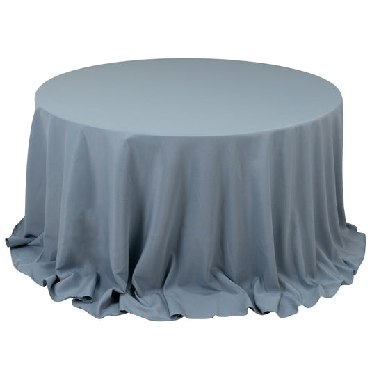 Premium Polyester 132" Round Tablecloth Dusty Blue - Seamless 220GSM Wrinkle-Resistant Table Cover Tablecloths HIER_2181