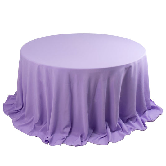 Premium Polyester 132" Round Tablecloth Lavender Lilac - Seamless 220GSM Wrinkle-Resistant Table Cover Tablecloths HIER_2181