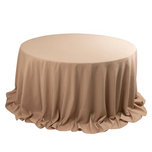 Premium Polyester 132" Round Tablecloth Nude - Seamless 220GSM Wrinkle-Resistant Table Cover Tablecloths HIER_2181