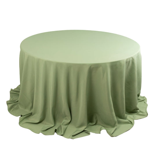 Premium Polyester 132" Round Tablecloth Sage Green - Seamless 220GSM Wrinkle-Resistant Table Cover Tablecloths HIER_2181