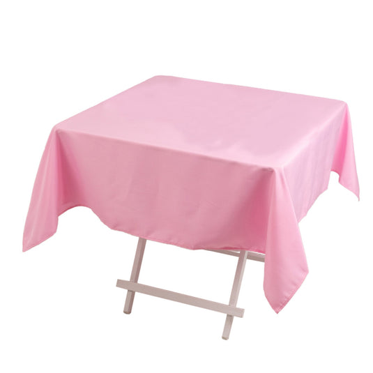 Premium Polyester 54"x54" Square Tablecloth Pink - Stain and Wrinkle-Resistant 220GSM Table Cover Tablecloths HIER_2181