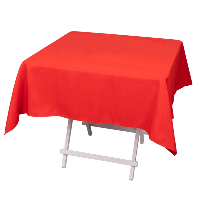 Premium Polyester 54"x54" Square Tablecloth Red - Stain and Wrinkle-Resistant 220GSM Table Cover PROstorez