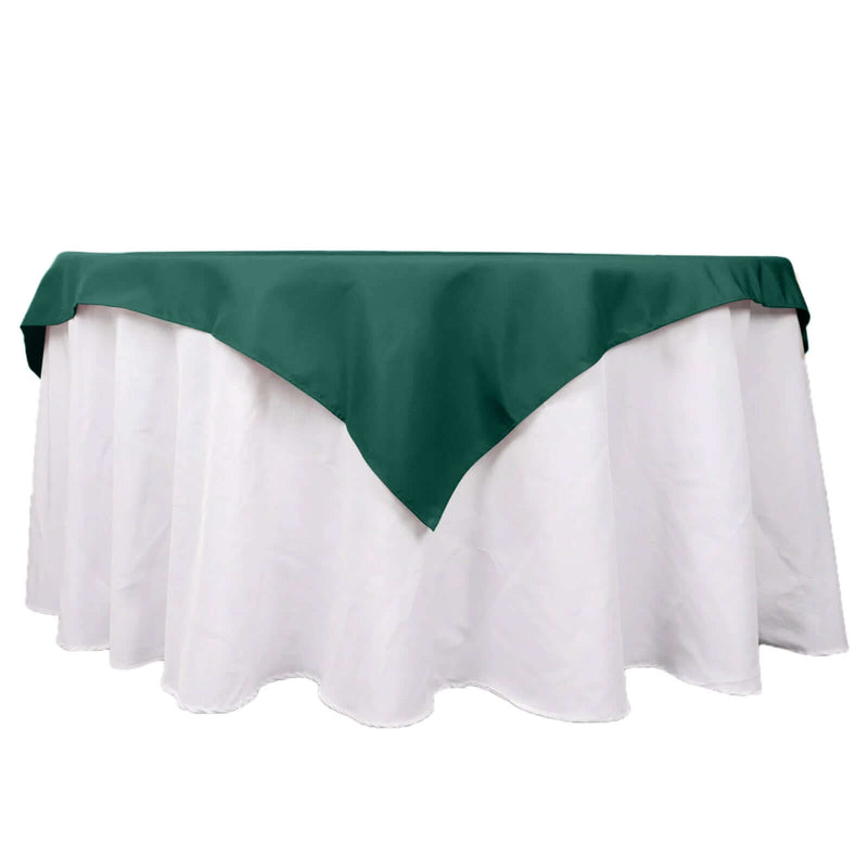 Premium Polyester 54"x54" Table Overlay Square Tablecloth Hunter Emerald Green - 220GSM Stain and Wrinkle-Resistant Table Topper PROstorez
