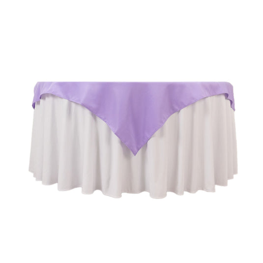 Premium Polyester 54"x54" Table Overlay Square Tablecloth Lavender Lilac - Stain and Wrinkle-Resistant 220GSM Table Topper Overlays HIER_2181