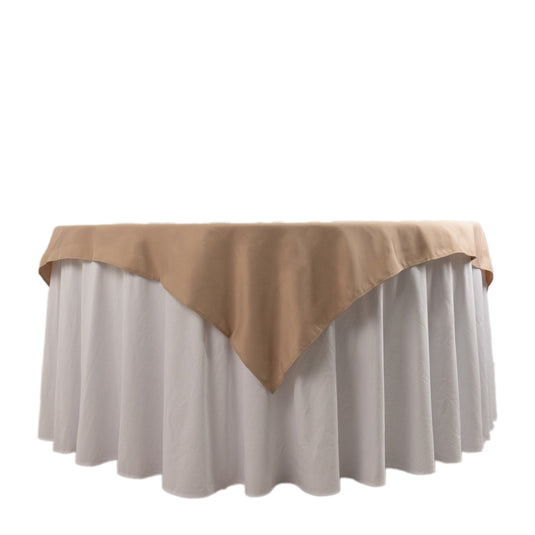 Premium Polyester 54"x54" Table Overlay Square Tablecloth Nude - 220GSM Stain and Wrinkle-Resistant Table Topper Overlays HIER_2181