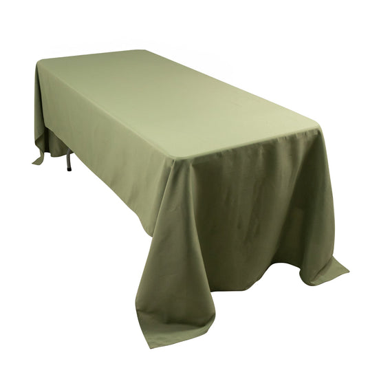 Premium Polyester 60"x126" Rectangle Tablecloth Dusty Sage Green - Stain-Resistant 220GSM Finish Table Cover Tablecloths HIER_2181