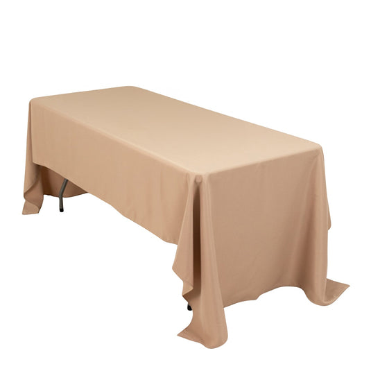 Premium Polyester 60"x126" Rectangle Tablecloth Nude - Stain-Resistant 220GSM Finish Table Cover Tablecloths HIER_2181